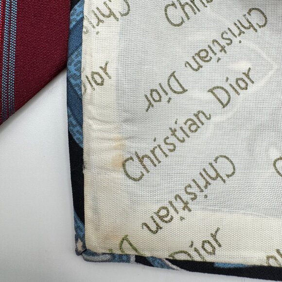Christian Dior Vintage Tie Bundle – 1970s Blue Paisley & 1990s Barcode - Picture 5 of 7